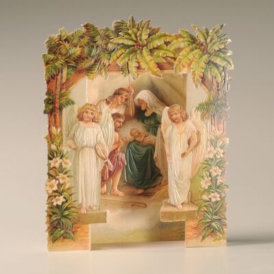 Mamelok Palm Trees and Angels Nativity Card (NDC11490)