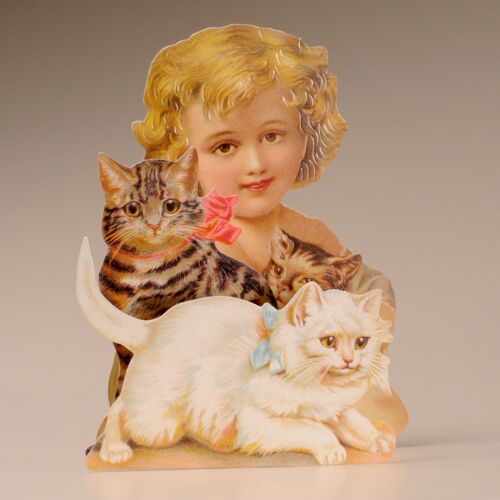 Mamelok Girl and Cats 3D Everyday Card (TDC97177)