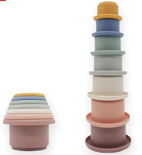 Pastel Silicone Stacking Cups