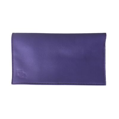 Chic leather checkbook holder - Purple Amethyst