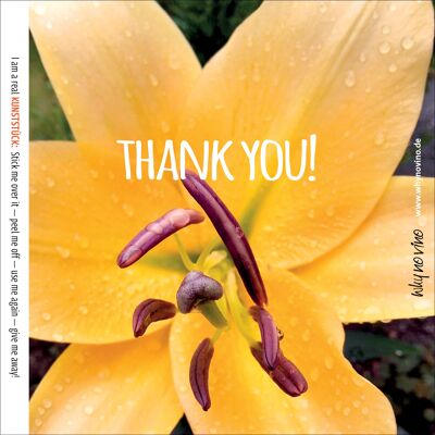 NOW ALSO IN ENGLISH! wine label "thank you"