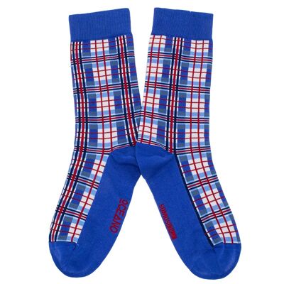 Blue checkered socks