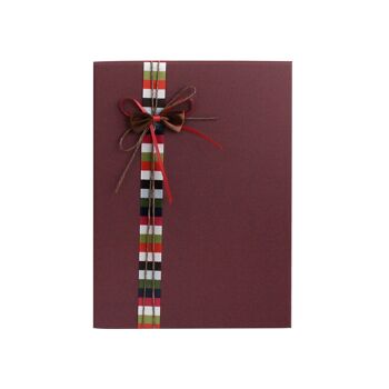Lot de 3 Coffrets Cadeaux Rectangulaires Bordeaux Ruban Multicolore 7