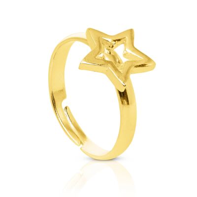 GOLD PLATED STAR RING - DST3-0158ESD