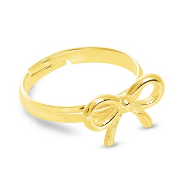 GOLD PLATED BOW RING - DST3-0159LZD