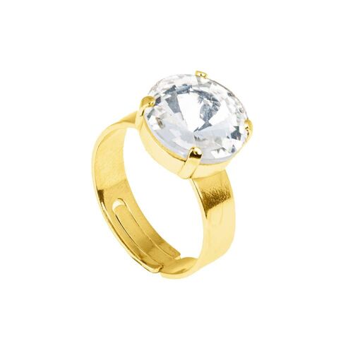 ANILLO PIEDRA COLOR  6MM CHAPADO ORO - DST3-0012CRD