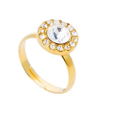 ROUND GOLD PLATED RING - DST3-0029CRD