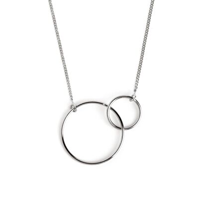 PENDANT 2 CIRCLES PLATED SILVER - DST2-0300P