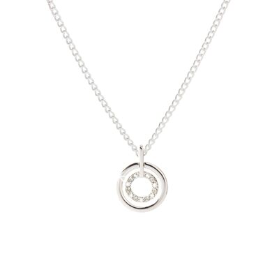 SILVER PLATED CIRCLE PENDANT - DST2-0023CRP