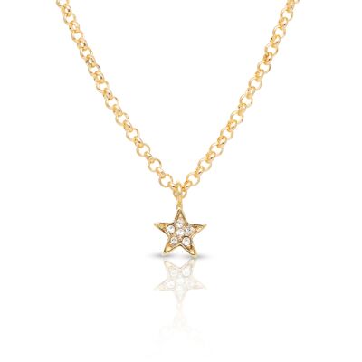 GOLD PLATED CRYSTAL STAR PENDANT - DST2-0200ESTRED