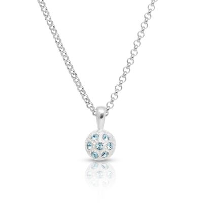 SILVER PLATED HALF BALL PENDANT - DST2-0030AG