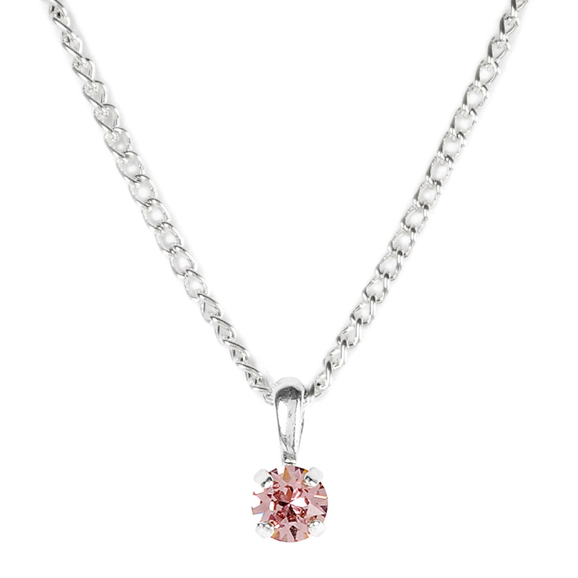 COLOR STONE ANHÄNGER 6MM VERSILBERT - DST2-0001PAL