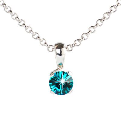 COLOR STONE PENDANT 6MM SILVER PLATED - DST2-0001PBZ