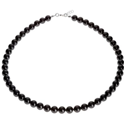 SILVER PLATED BLACK PEARL NECKLACE - DST2-0100NG