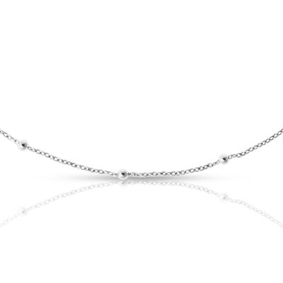 SILVER PLATED BALLS NECKLACE - DST2-0314P