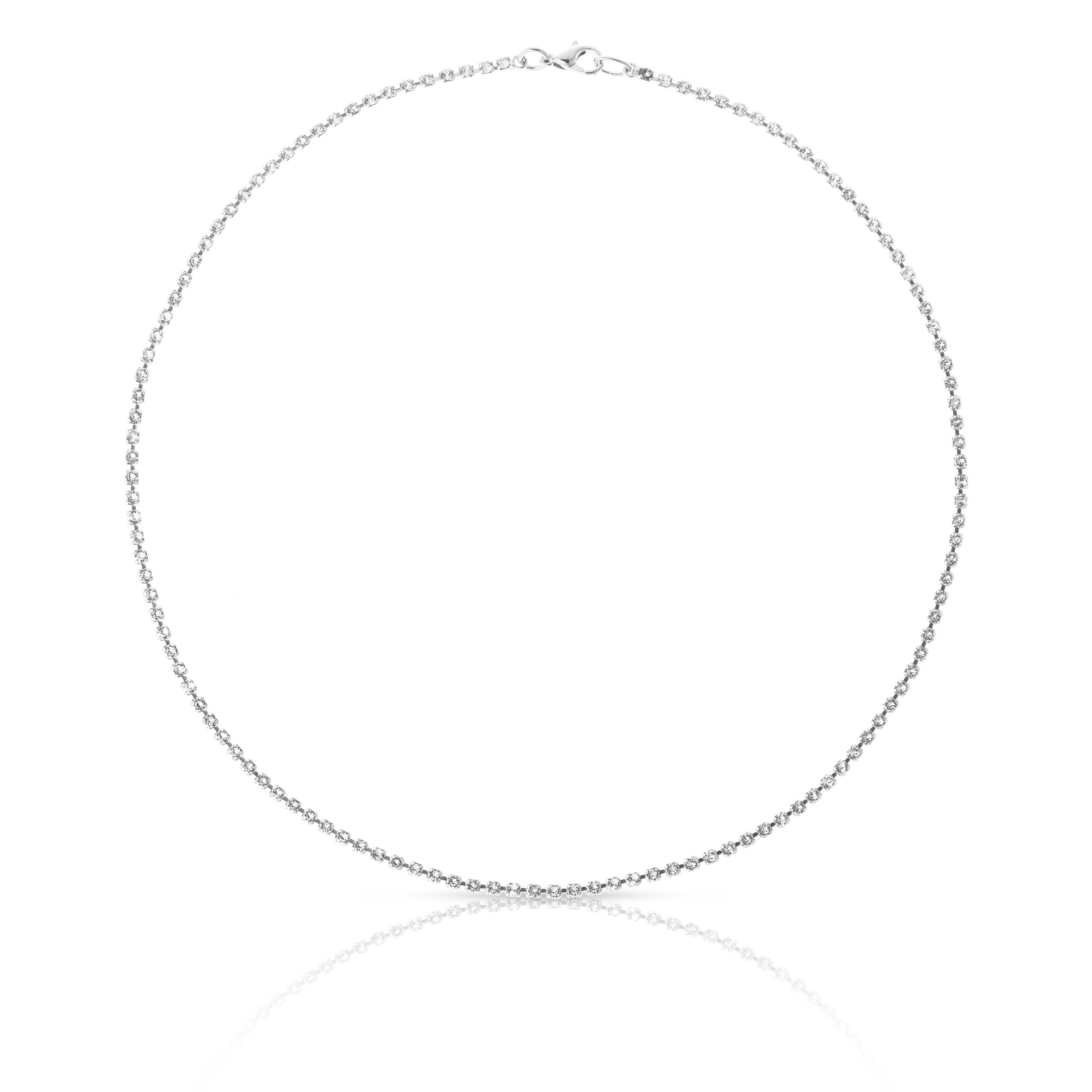 COLLIER CRISTAL PLAQUÉ ARGENT - DST2-0311CRP