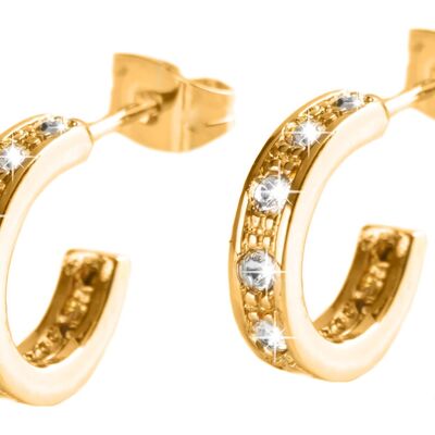 GOLD PLATED CRYSTAL HOOP EARRING - DST1-0034BD