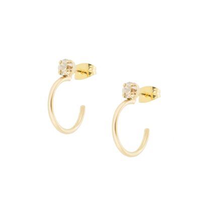 HOOP EARRING WITH GOLD PLATED CRYSTAL - DST1-1022CRD