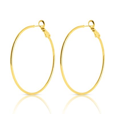 LARGE GOLD PLATED HOOP EARRING - DST1-0303D