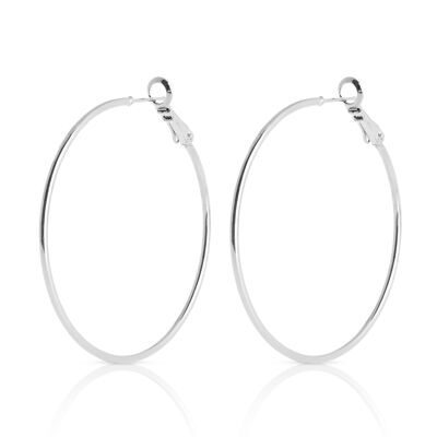 LARGE SILVER PLATED HOOP EARRING - DST1-0303P