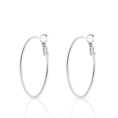 SMALL SILVER PLATED HOOP EARRING - DST1-0302P