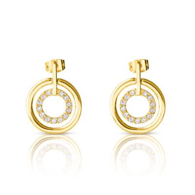 GOLD PLATED CIRCLE EARRING - DST1-0023CRD