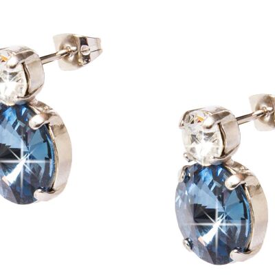 SILVER PLATED DOUBLE EARRING - DST1-0012MTP