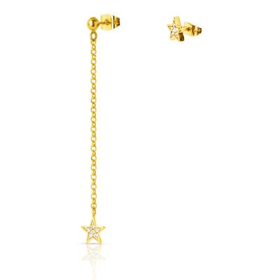 GOLD PLATED CRYSTAL STAR EARRING - DST1-0200ESTRELD