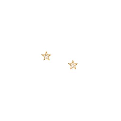 GOLD PLATED CRYSTAL STAR EARRING - DST1-0200ESTRED