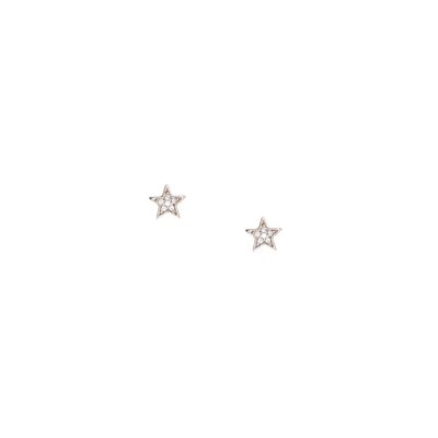 SILVER PLATED CRYSTAL STAR EARRING - DST1-0200ESTREP