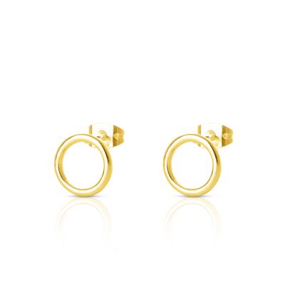 GOLD PLATED CIRCLE SHAPED EARRING - DST1-0156CID