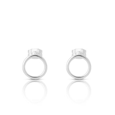 SILVER PLATED CIRCLE SHAPED EARRING - DST1-0156CIP