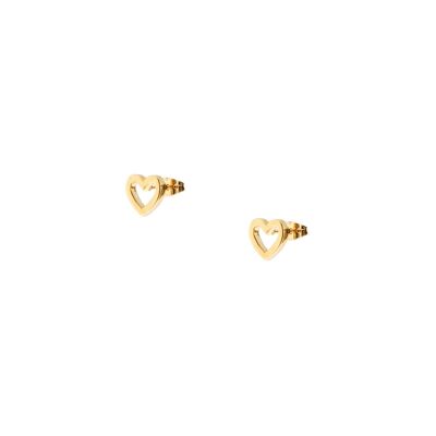 GOLD PLATED HEART SHAPED EARRING - DST1-0048CFD