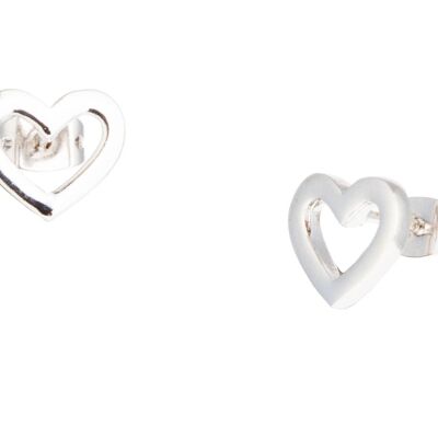 SILVER PLATED HEART SHAPED EARRING - DST1-0048CFP