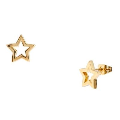 GOLD PLATED STAR EARRING - DST1-0158ESD