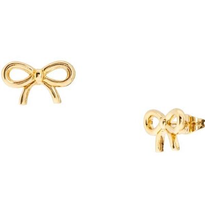 GOLD PLATED BOW SHAPED EARRING - DST1-0159LZD