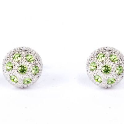 SILVER PLATED HALF BALL EARRING - DST1-0030P