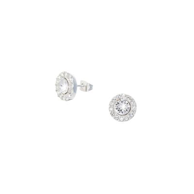 SILVER PLATED ROUND EARRING - DST1-0029CRP