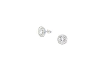 BOUCLE D'OREILLE RONDE ARGENTEE - DST1-0029CRP