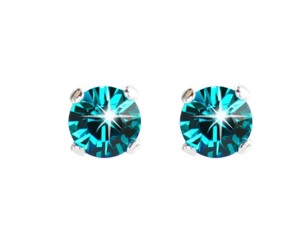 ORECCHINI IN PIETRA COLORE ARGENTO PLACCATO 6MM - DST1-0010PBZ