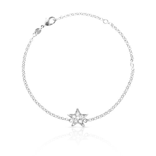 PULSERA ESTRELLA CRISTAL CHAPADO PALTA - DST4-0200ESTREP