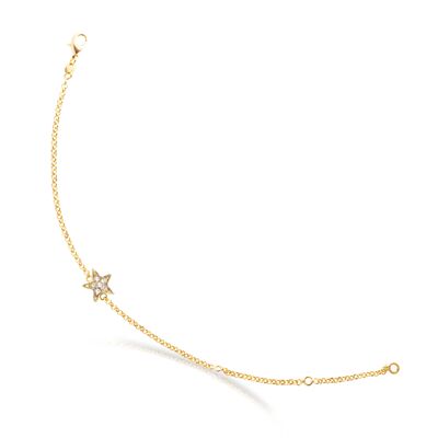 GOLD PLATED CRYSTAL STAR BRACELET - DST4-0200ESTRED