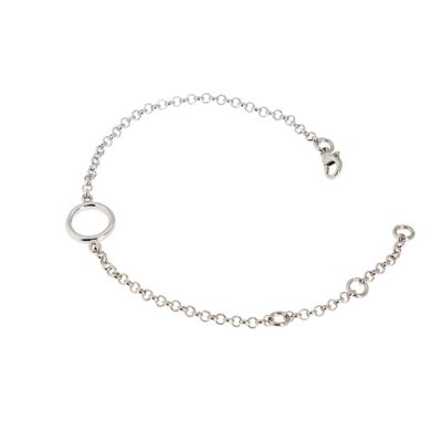 SILVER PLATED CIRCLE SHAPED BRACELET - DST4-0156CIP