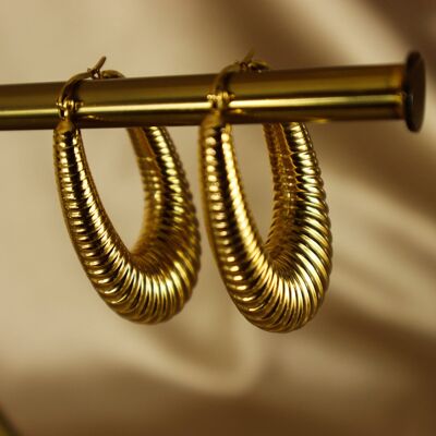 Amara 18ct Gold Plated Stainless Steel Hoops