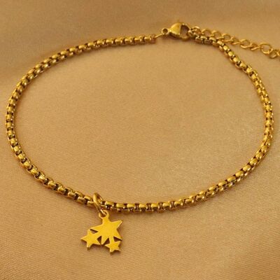 Daisy  Stars 18ct Gold Plated Stainless Steel Anklet