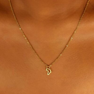 Doyin Africa Outline (18ct Gold Plated) Stainless Steel Necklace