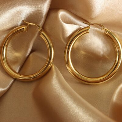 Mia Hoop 18ct gold plated on stainless steel hoop earrings