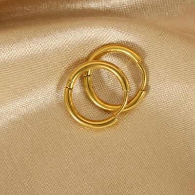 Samira 18ct gold plated Stainless Steel Hoops