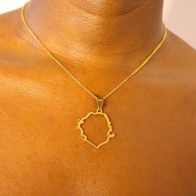 Sierra Leone 18ct Gold Plated Stainless Steel Necklace