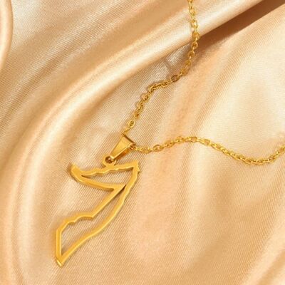 Somalia 18ct Gold Plated Stainless Steel Outline Map Necklace